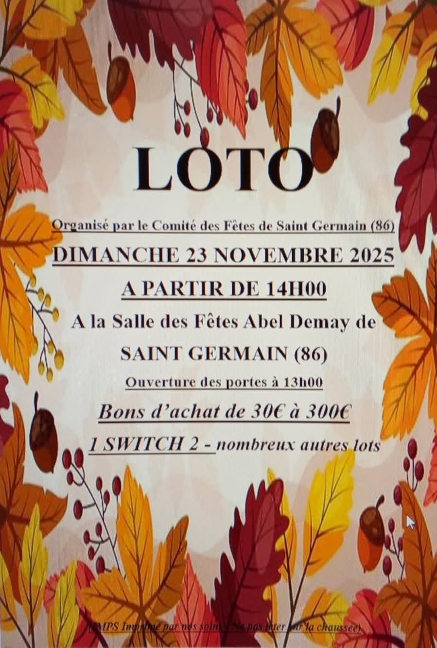 loto comite des fetes
